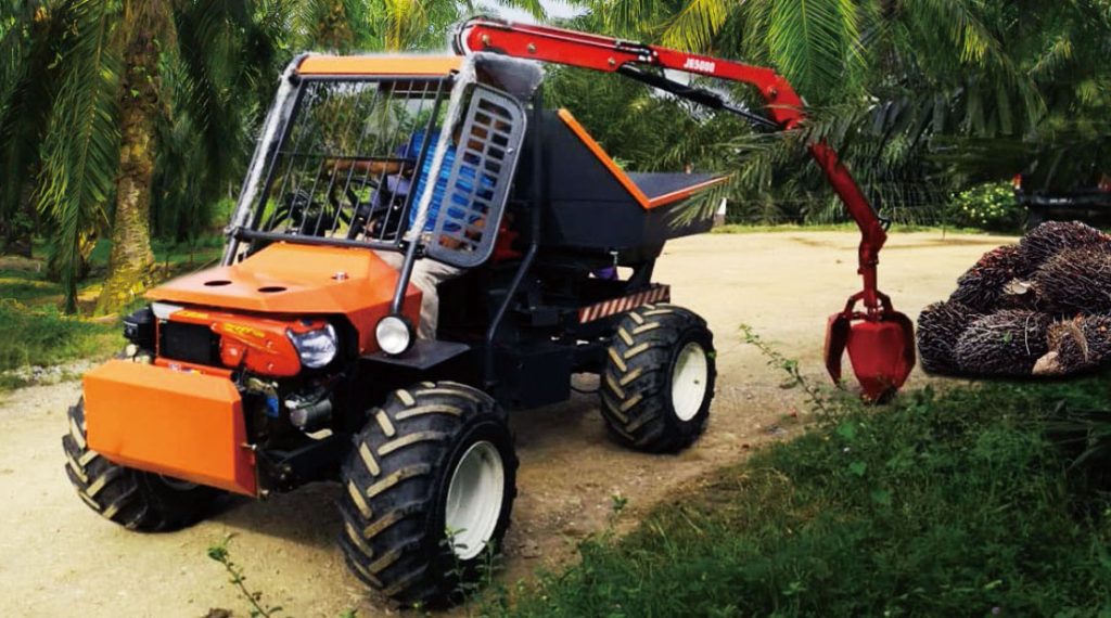 PC10L palm fruit dumper with PTO and gripper